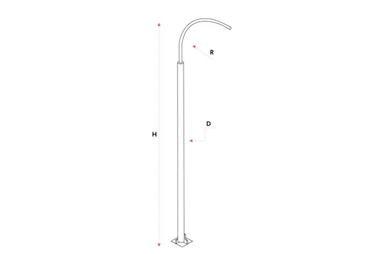 Poste metalico tubular 1 gancho