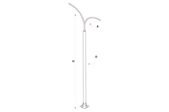 Poste metalico tubular 1 gancho